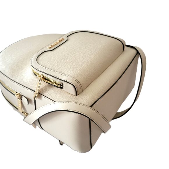 Michael Kors Jaycee Medium Zip Pocket Backpack Light Cream Leather - Picture 6 of 8